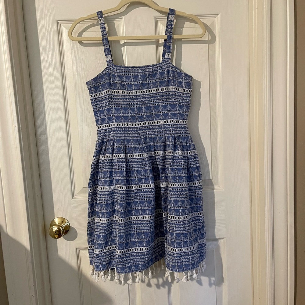 Blue Patterned Kids Dress